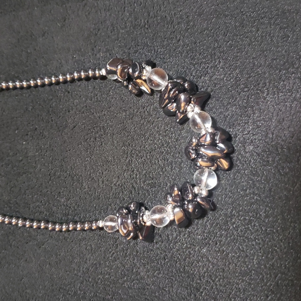 Elegant Hematite and Silver Beaded Necklace